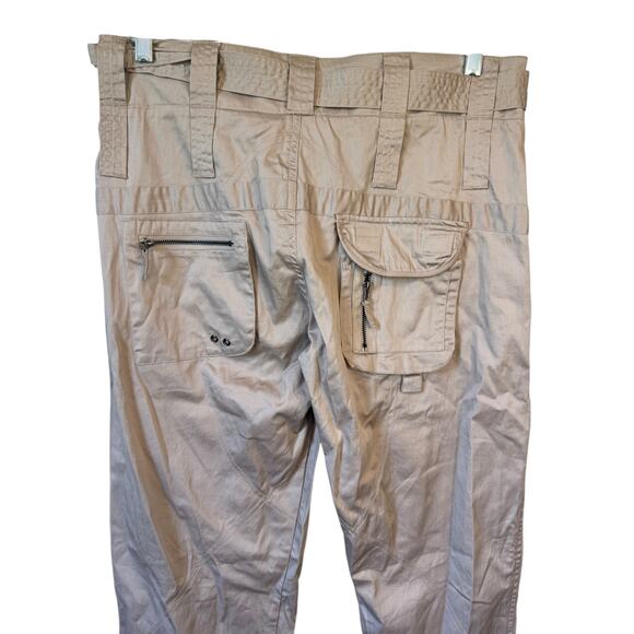JOHNNY WAS NWT Pete & Greta Tyla Belted Cargo Pants Khaki Size 4 Cotton Blend - Picture 7 of 11